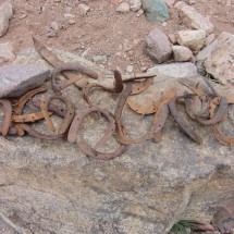 Horseshoes for good luck in the base camp
